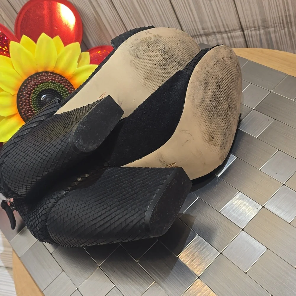 Mia Limited‎ Edition Rogue Black Textured Leather Booties